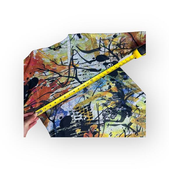 Et Lois Asymetrical Print V Neck Women's Sweater - Picture 3 of 8